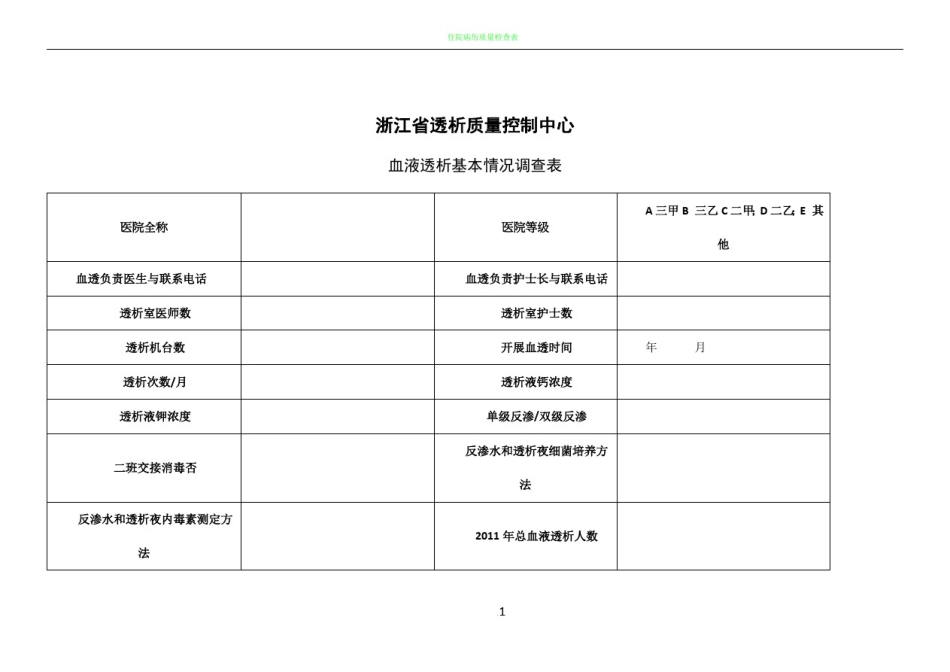 2012透析质控检查表_第1页