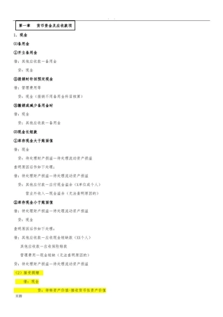 初级会计实务会计分录大全