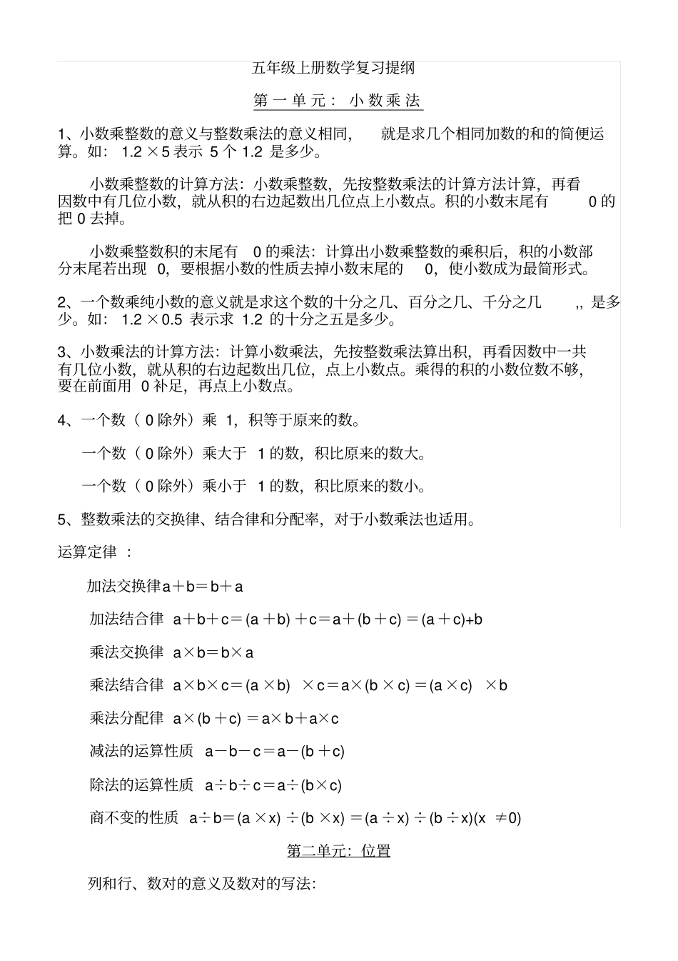 数学五年级上册公式_第1页