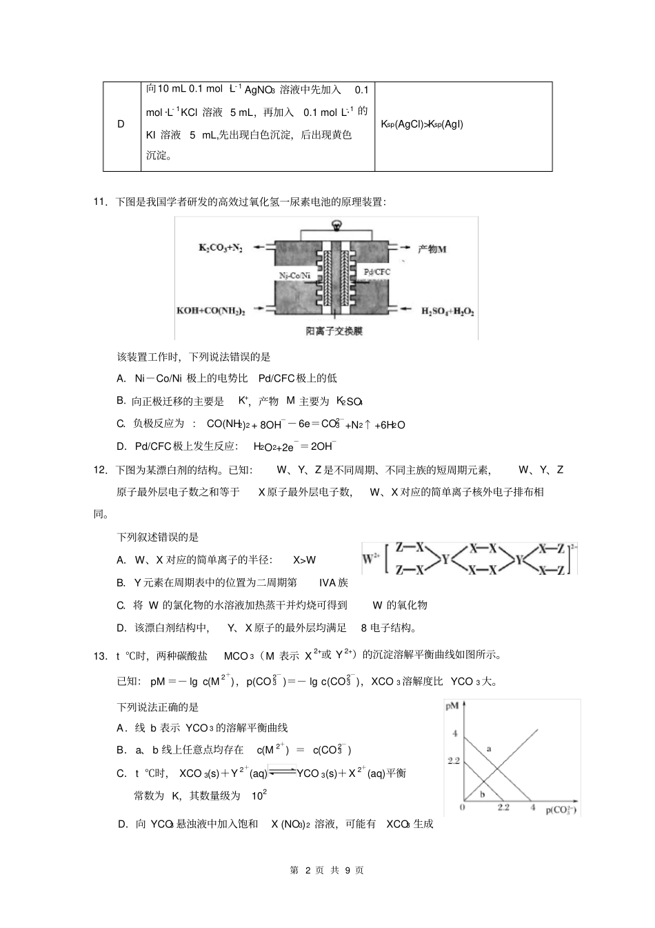 启东中学2020届高三年级5月模拟试卷化学试题含答案_第2页