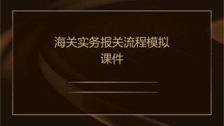 海关实务报关流程模拟课件