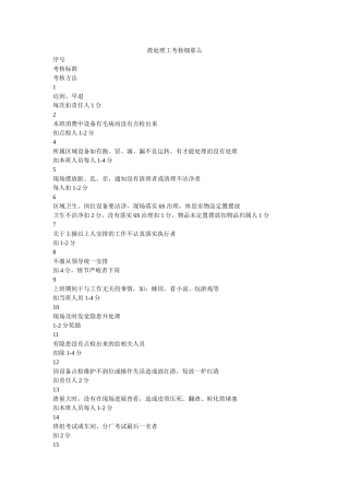 渣处理工考核细则 
