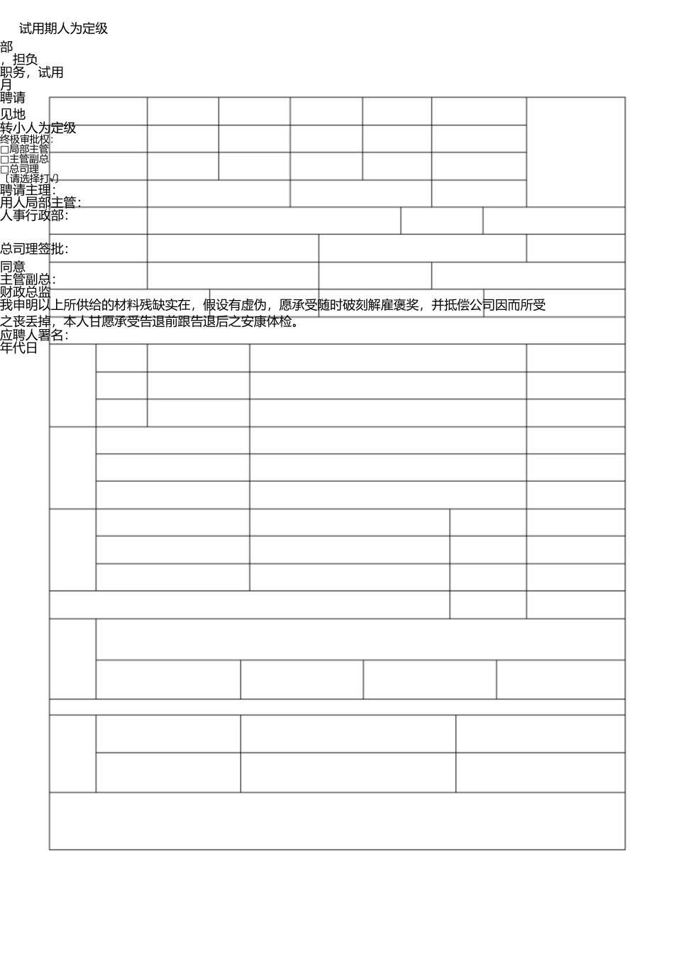 员工入职申请表 _第2页