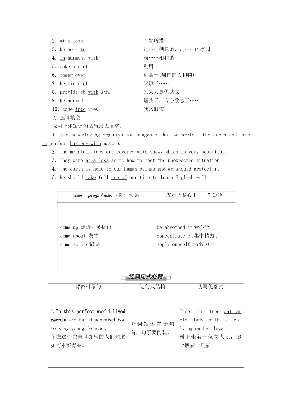高中英语 Unit 2 Wish you were here Section Ⅵ Language points（Ⅲ）（Project）讲义 牛津译林版必修2-牛津版高一必修2英语教案_第2页