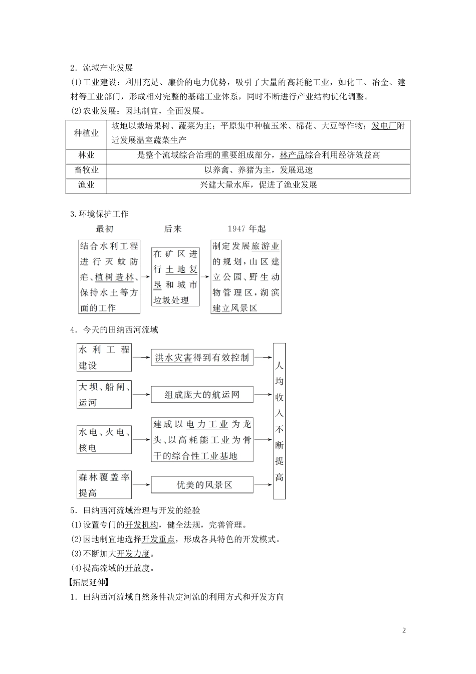 高考地理大一轮复习 第二章 区域可持续发展 第31讲 流域综合治理与开发——以田纳西河流域为例教案（含解析）湘教版必修3-湘教版高三必修3地理教案_第2页
