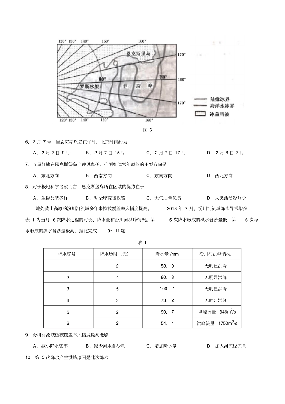 2018年全国卷Ⅱ文综高考试题word精校版(含答案)_第3页