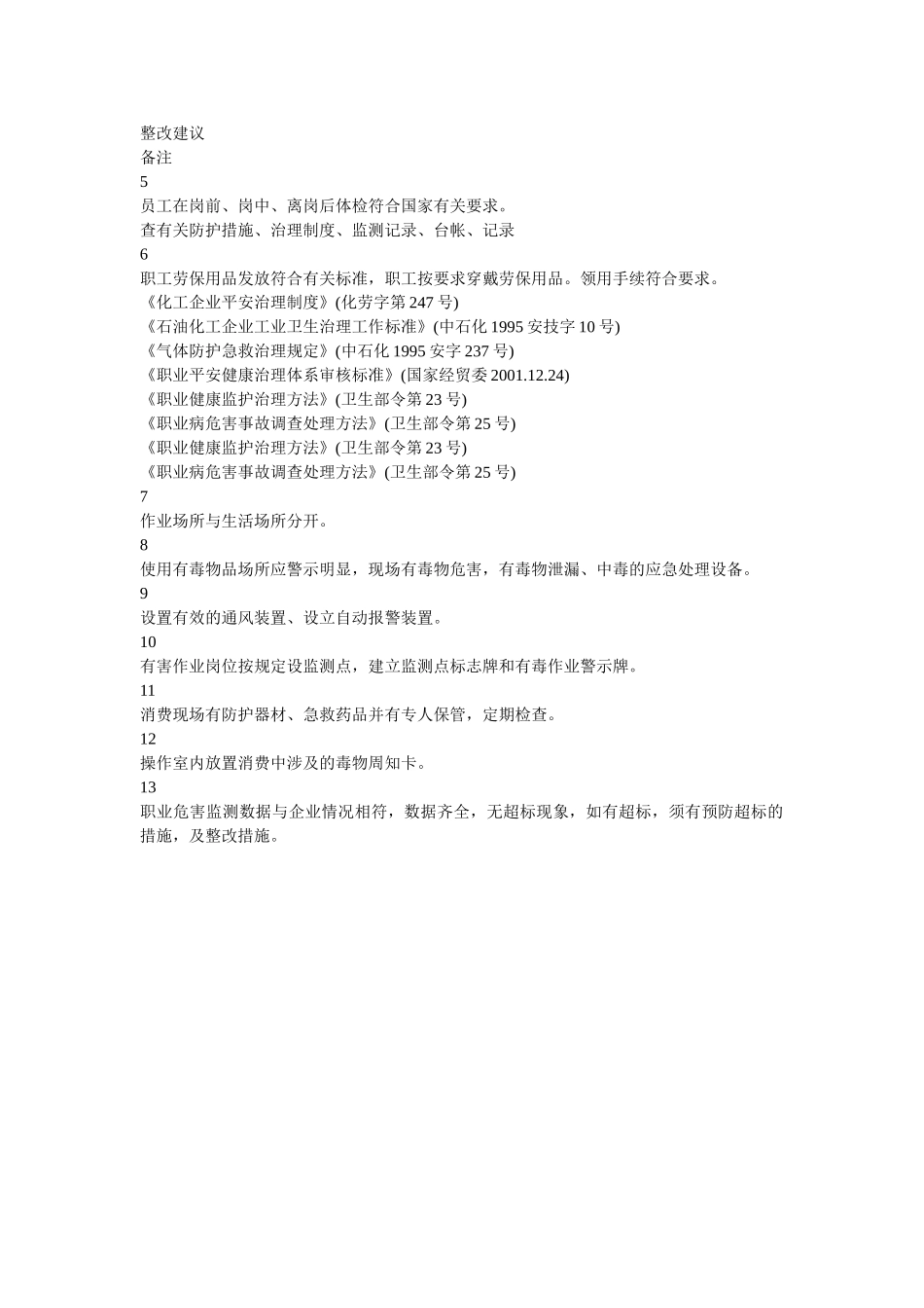 有害因ۥ素安全控制措施检查表精选 _第2页