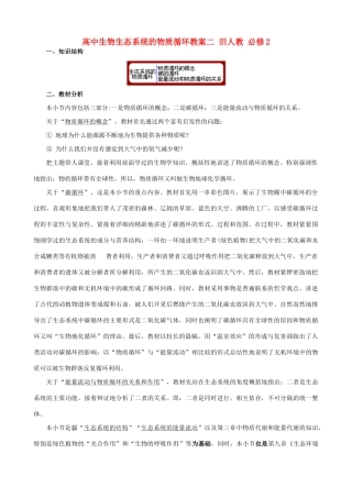 高中生物生态系统的物质循环教案二 旧人教 必修2