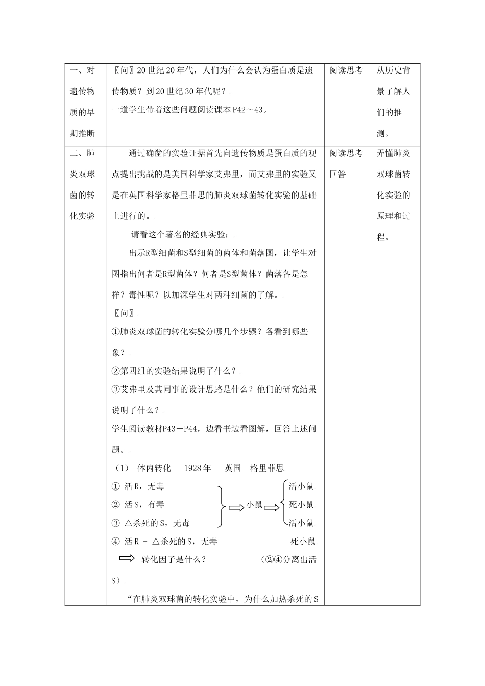 高中生物生物：3.1《DNA是主要的遗传物质》教案新人教版必修2_第2页