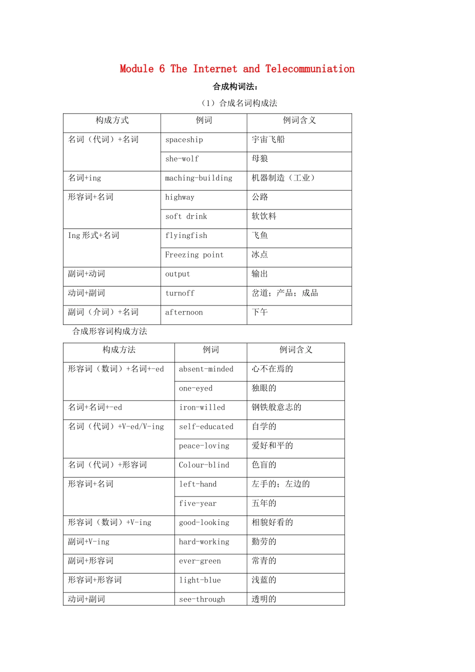 高中英语 Module 6 The Internet and Telecommuniation教案3 外研版必修1-外研版高一必修1英语教案_第1页