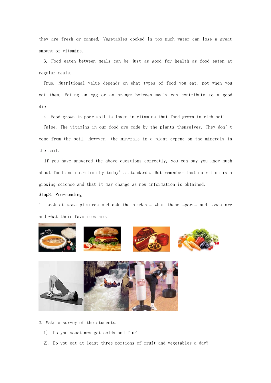 高中英语 module 1《Our Body and Healthy Habits-introduction and reading》教案 外研版必修2_第3页