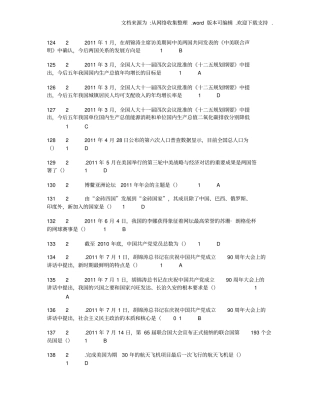 形式与政策考试答案