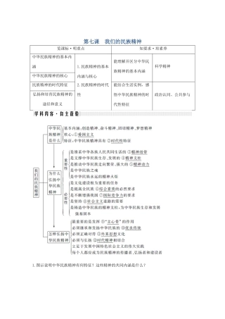 （鲁京津）高考政治总复习 第三单元 第七课 我们的民族精神教案（必修3）-人教版高三必修3政治教案