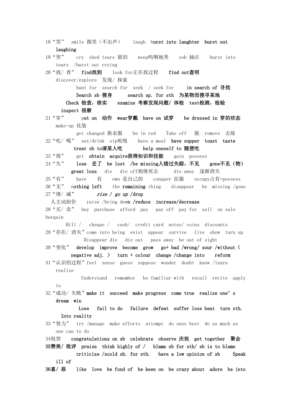 高三英语高考完形填空常用词汇总结教案_第2页