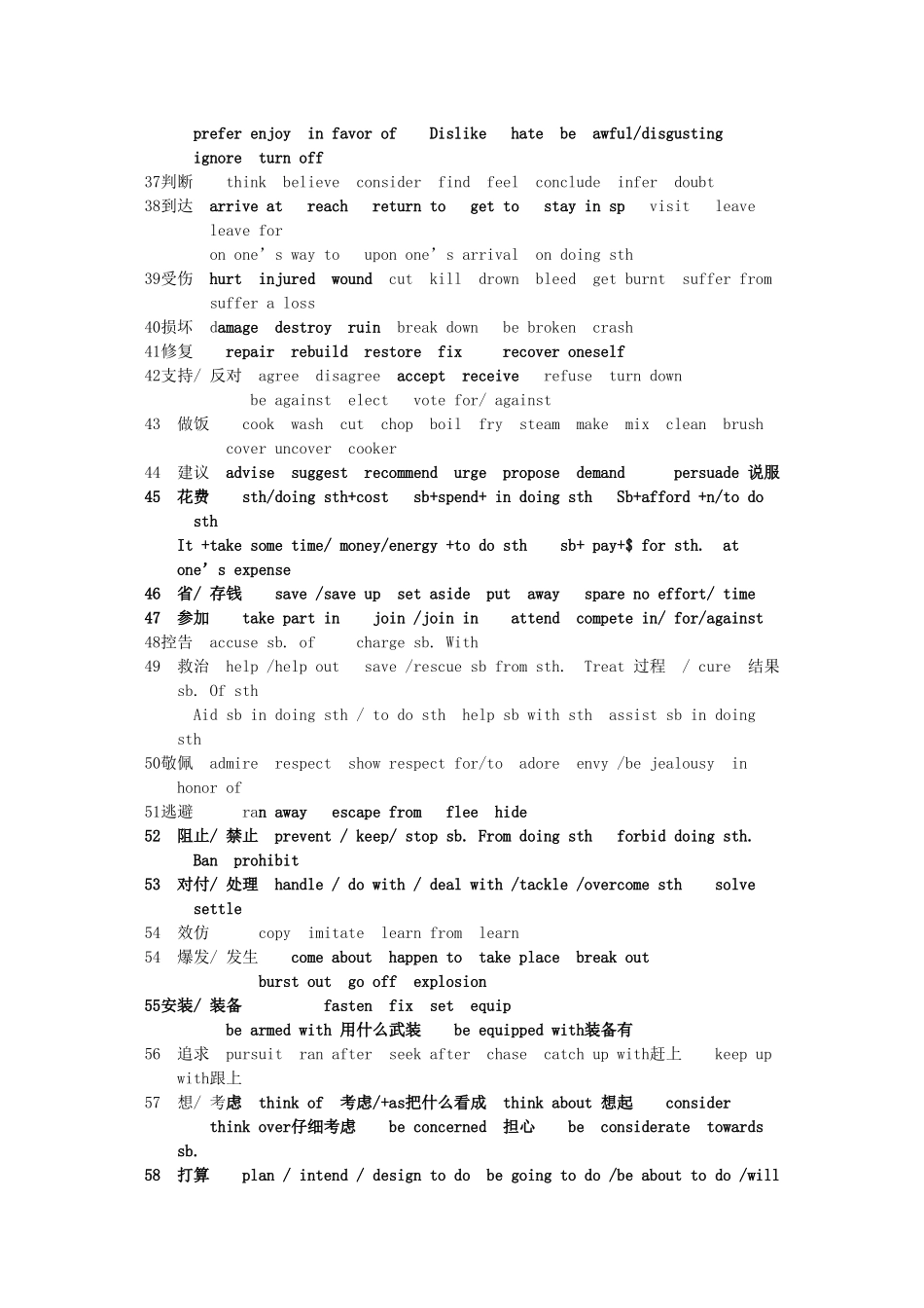 高三英语高考完形填空常用词汇总结教案_第3页