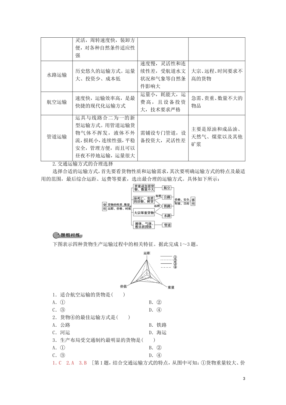 高中地理 第3章 生产活动与地域联系 第3节 第1课时 地域联系的重要性及主要方式教案 中图版必修2-中图版高中必修2地理教案_第3页