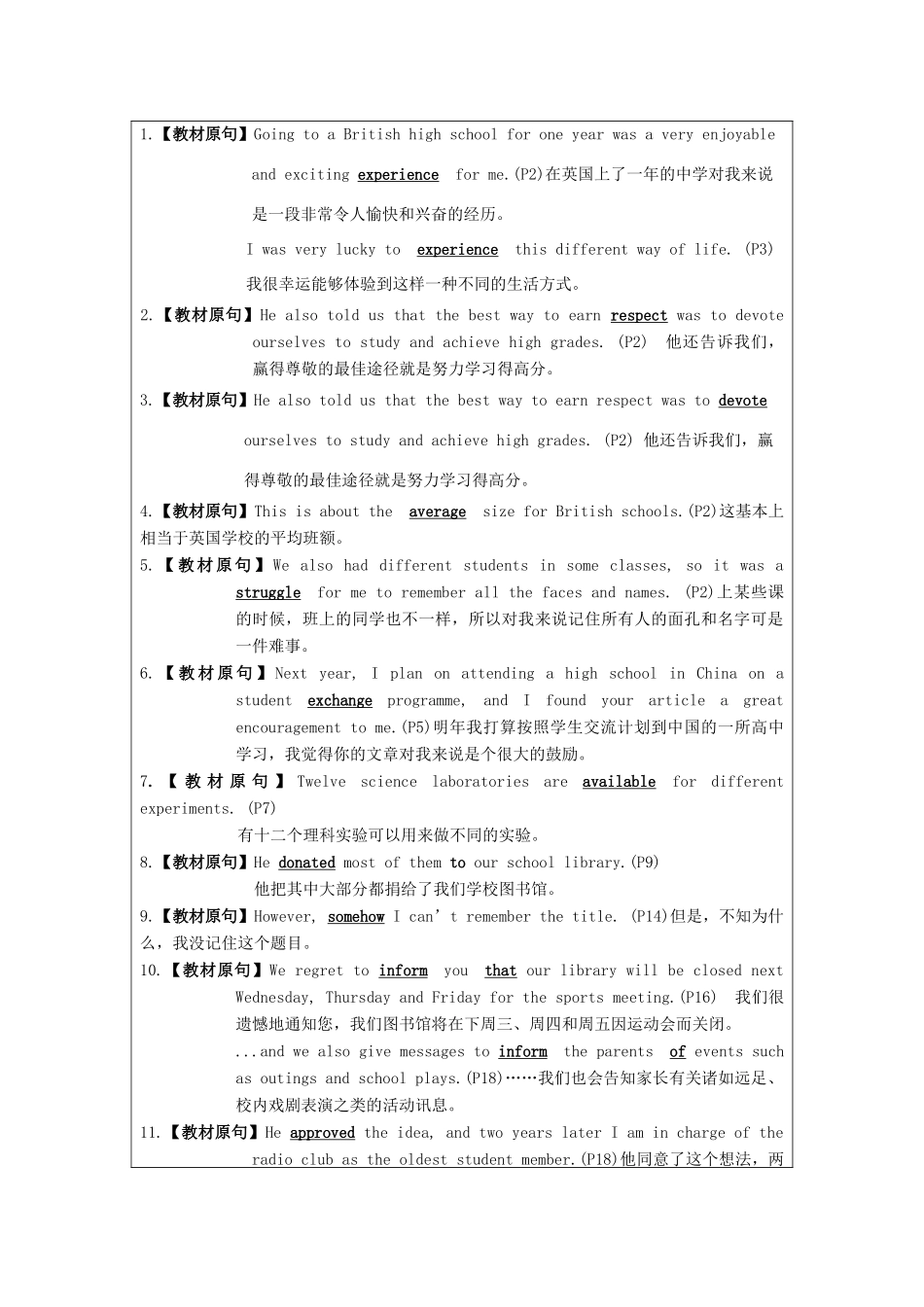 （讲练测）高考英语一轮复习 模块1.1 School life（讲）（含解析）牛津译林版-牛津版高三全册英语教案_第3页