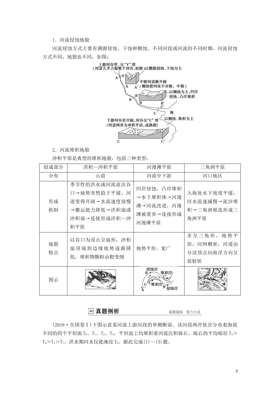 （山东专用）高考地理一轮总复习 第4章 地表形态的塑造 第三讲 河流地貌的发育教案（含解析）鲁教版-鲁教版高三全册地理教案_第3页