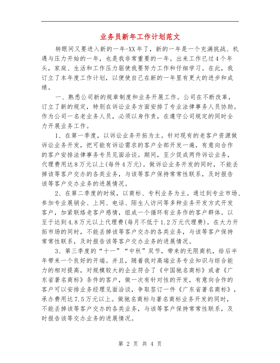 业务员新年工作计划范文_第2页