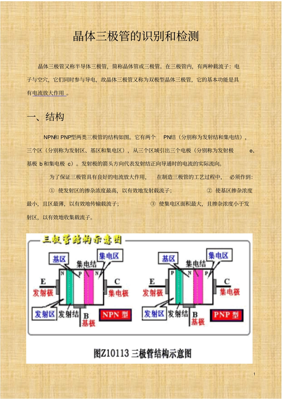 三极管的识别与检测_第1页