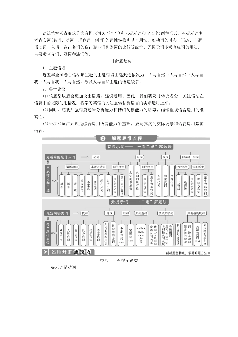 （京津鲁琼专用）高考英语二轮复习 专题四 语法填空教案-人教版高三全册英语教案_第2页