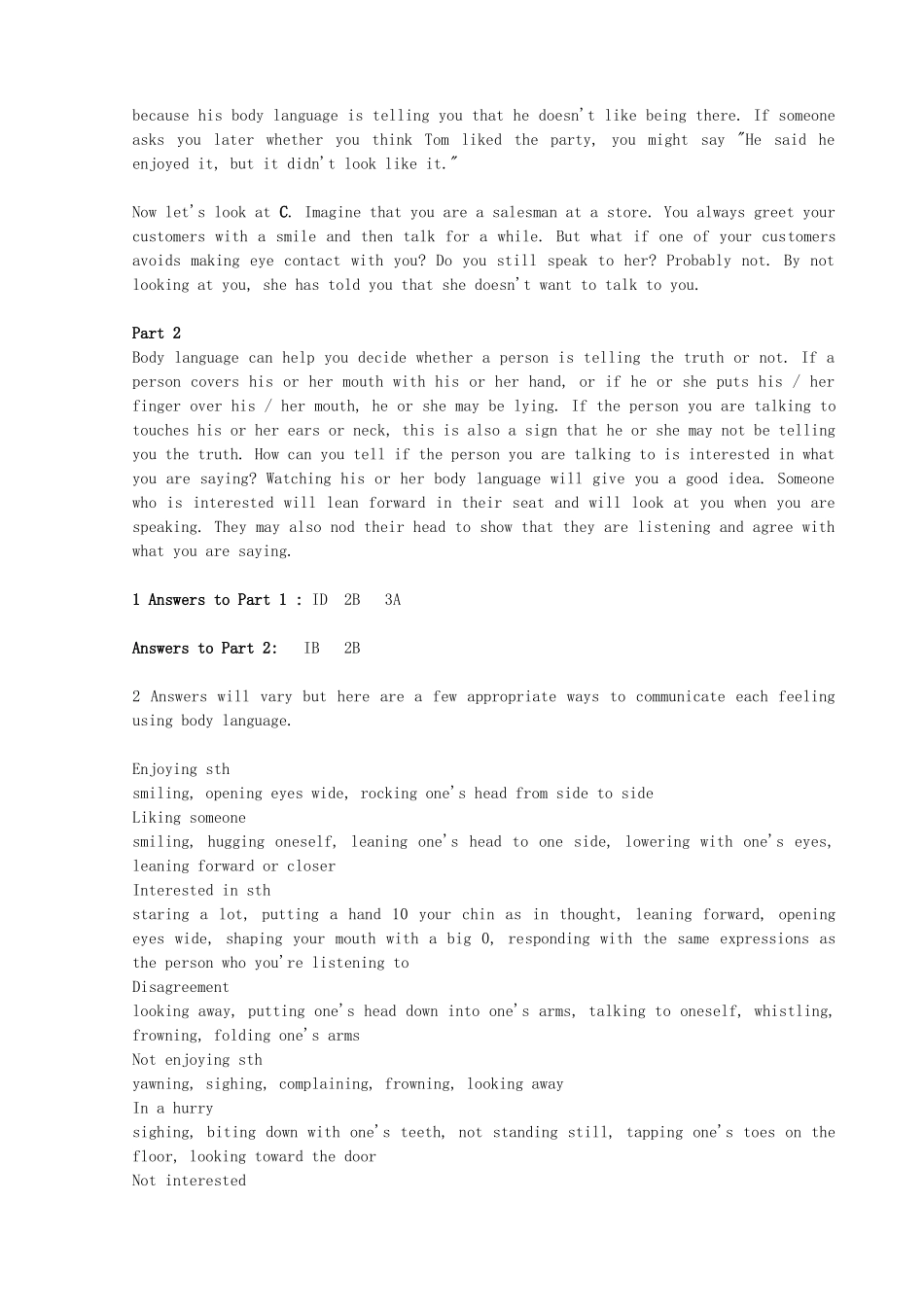 高中英语 Unit 4《Body Language》教案（3） 新人教版必修4_第3页