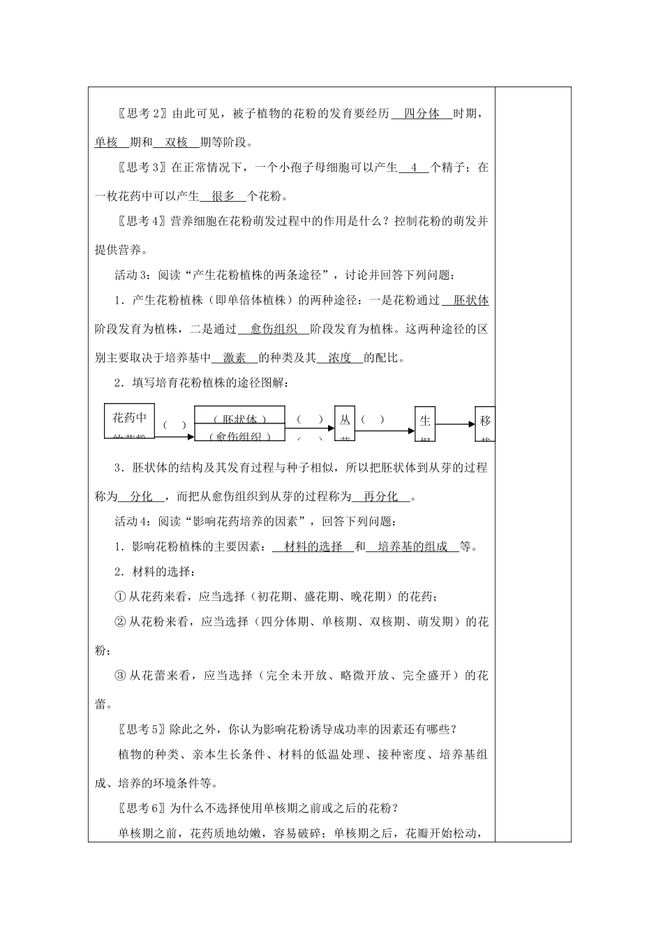 高中生物 2《月季的花药培养》教案3 新人教版选修1_第2页