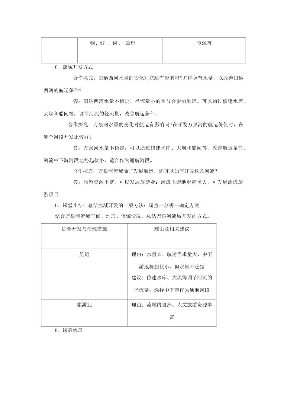 高中地理 3.2流域的综合开发-以美国田纳西河流域为例公开课教学设计 新人教版必修3-新人教版高二必修3地理教案_第3页