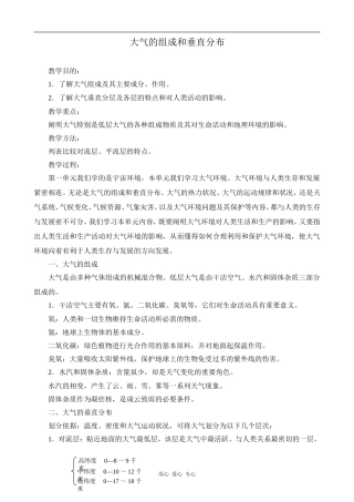 高中地理大气的组成和垂直分布1旧人教高中必修上册