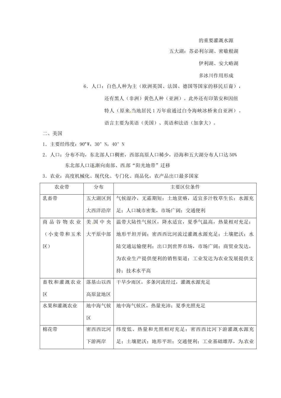 高中地理校本课程 世界地理 第5章 北美和美国教案-人教版高中全册地理教案_第2页