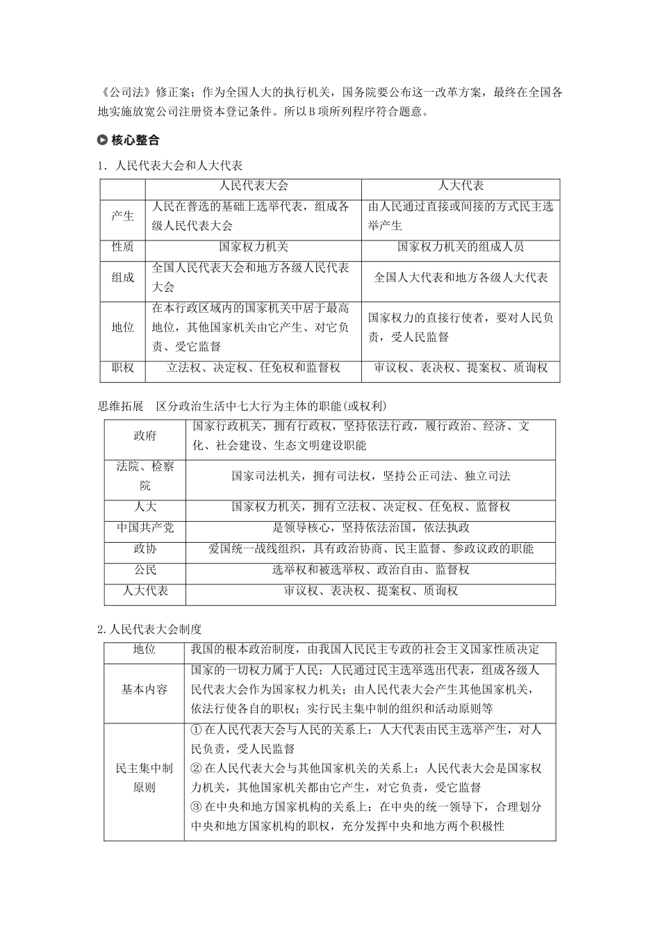 （江苏版）高考政治二轮复习 第1部分 专题突破 专题六 政治制度与民主建设（第1课时）核心考点突破讲义-江苏版高三全册政治教案_第3页