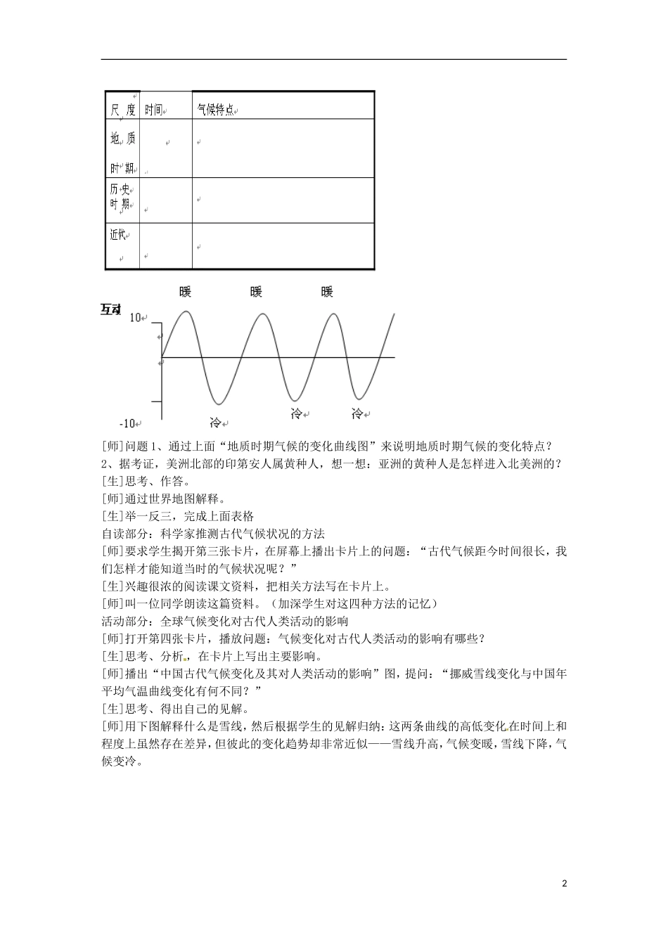 甘肃省民勤县第六中学高中地理《全球气候变化对人类活动的影响》教案 新人教版必修1_第2页