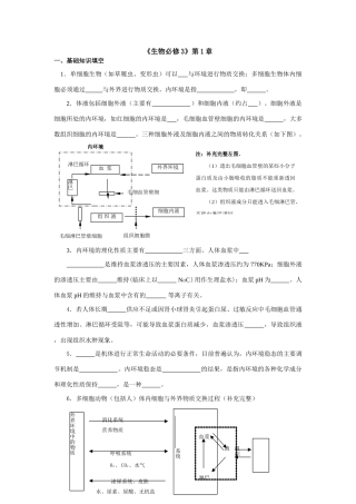 高中生物第1章 人体的内环境与稳态人教版必修三