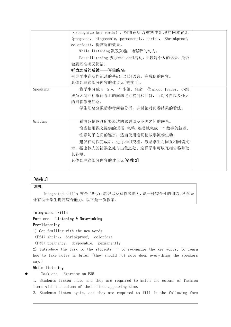 高一英语：unit3 fashion-listening,speaking and writing教案_第2页