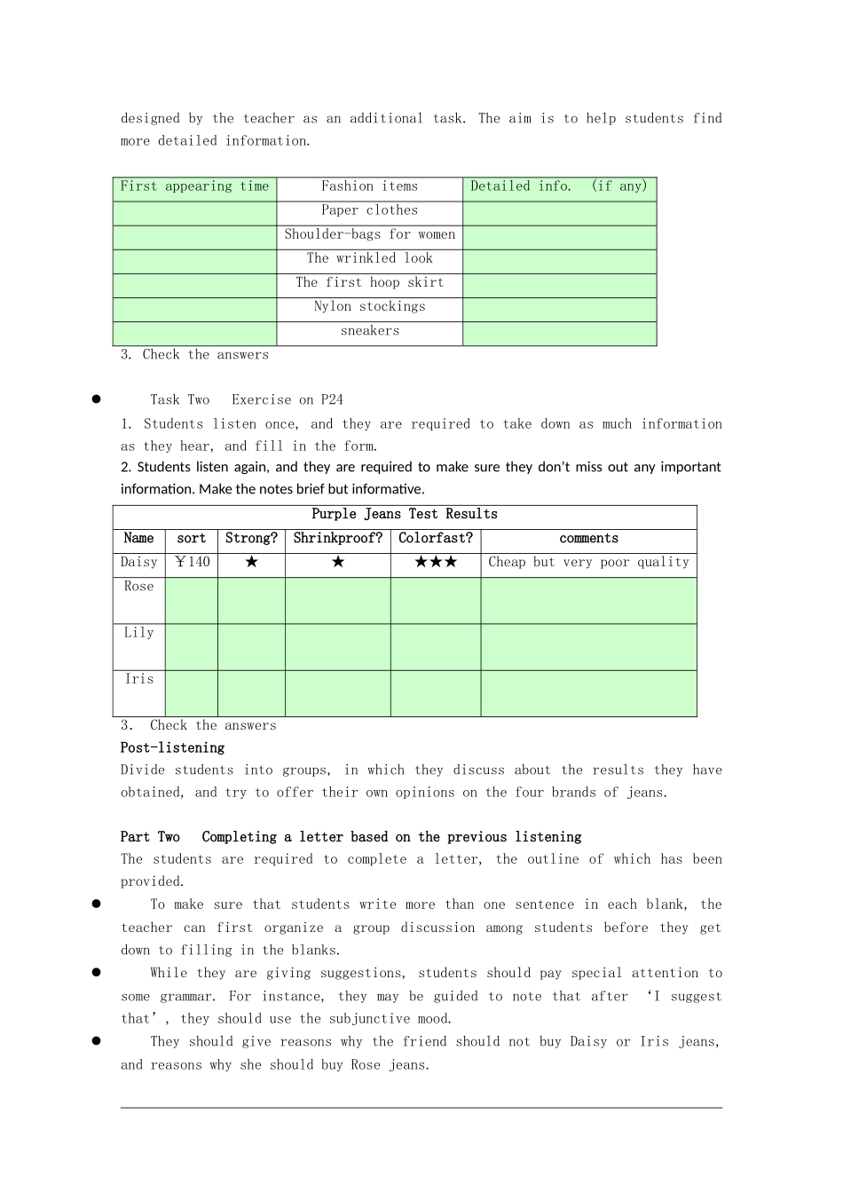 高一英语：unit3 fashion-listening,speaking and writing教案_第3页