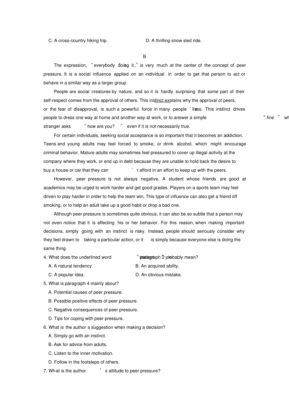 山东省济宁市2020届高三3月线上一模自我检测英语试卷Word版含答案_第2页