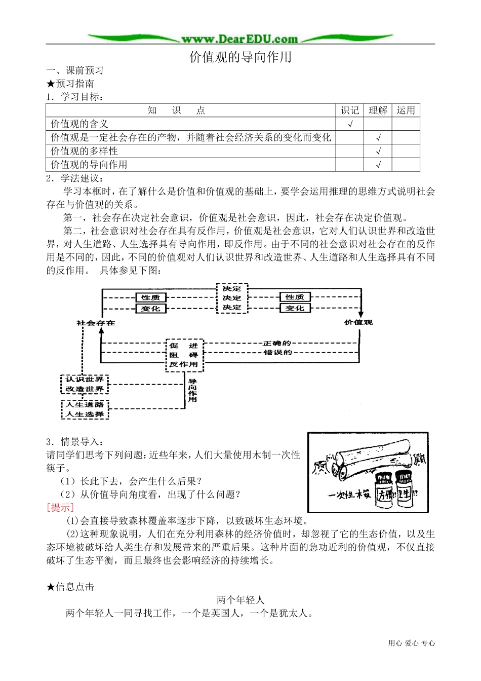 高二政治下册价值观的导向作用_第1页