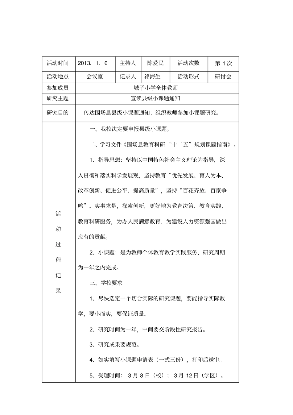 小学数学小课题研究活动记录表(完整资料).doc_第2页