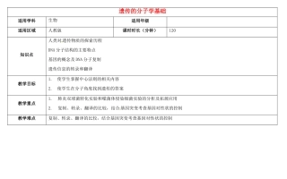 高三生物总复习 遗传的分子学基础教案-人教版高三全册生物教案