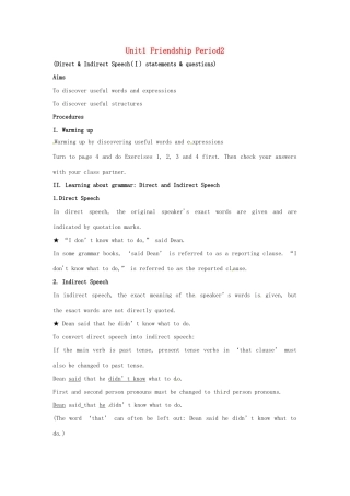 高中英语 Unit1 Friendship Period2教案 新人教版必修1-新人教版高一必修1英语教案