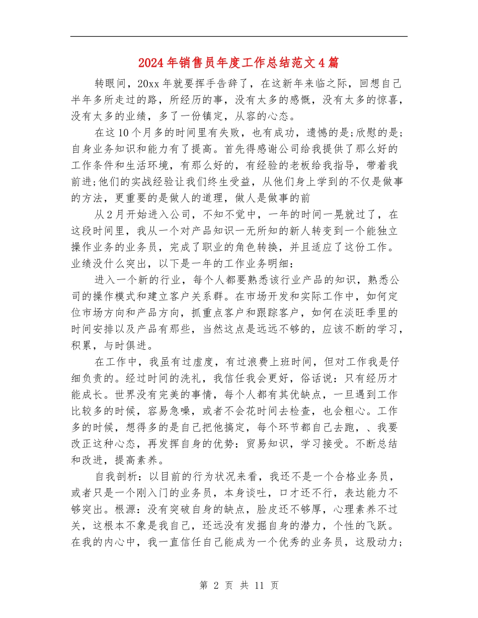 2024年销售员年度工作总结范文4篇_第2页