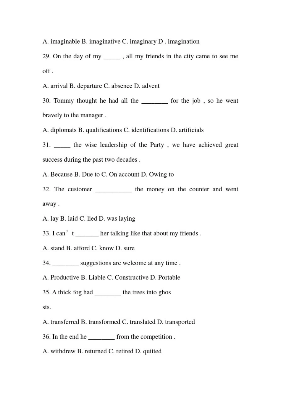 成人英语三级考前押题模拟试卷_第2页