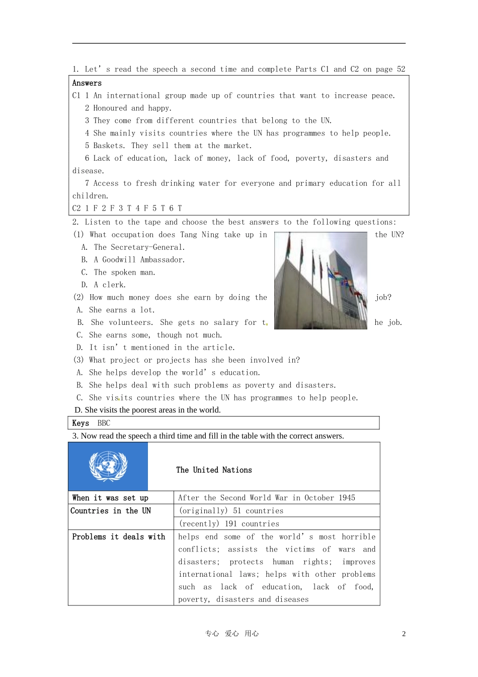 高中英语 Unit 4《helping people around the world》Reading教案2 译林版选修6_第2页