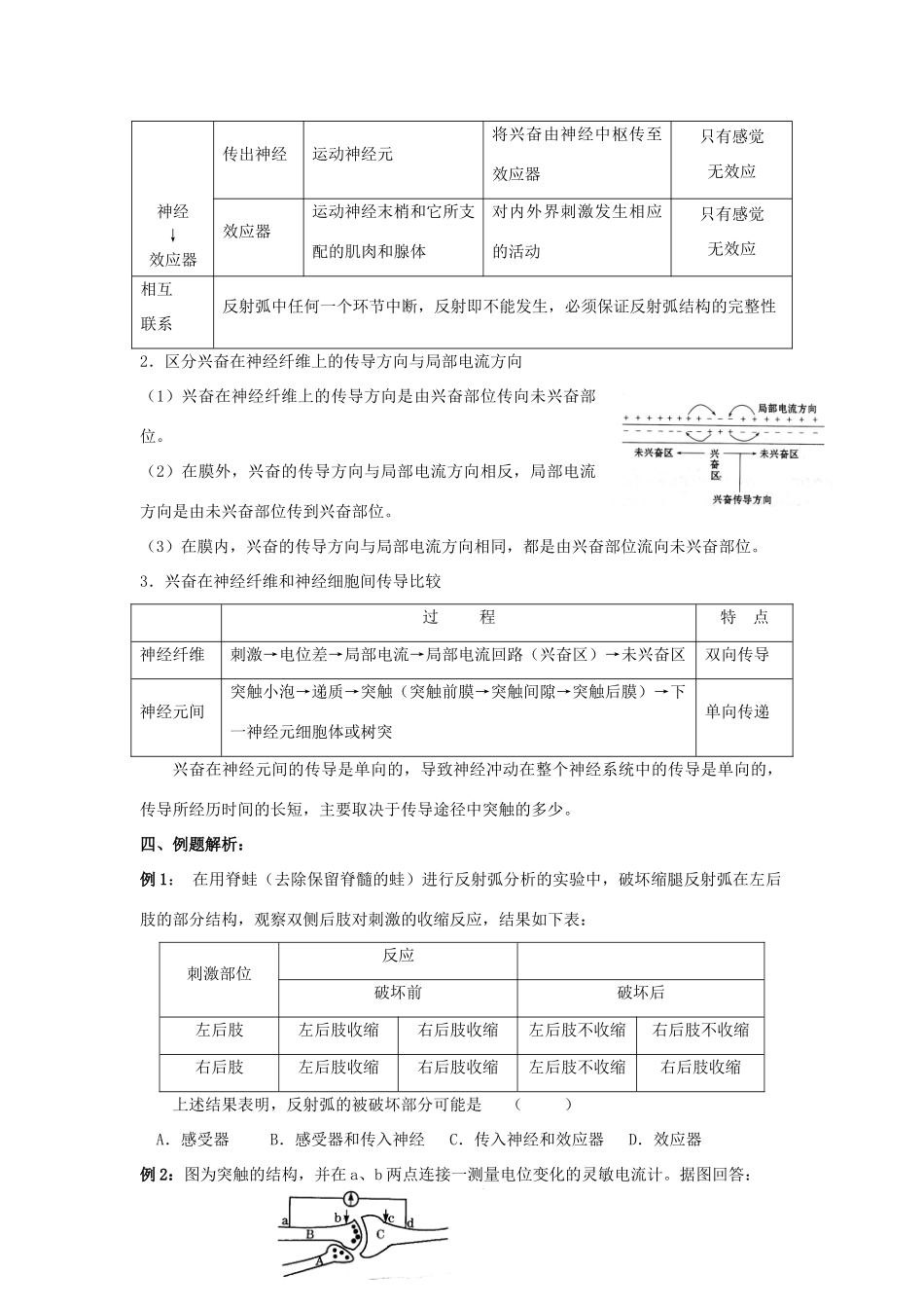 高中生物 第22课 通过神经系统的调节教案 新人教版必修3_第2页