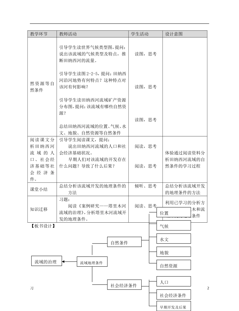 高中地理 2.2《美国田纳西河流域的治理》教案9（共2课时） 中图版必修3_第2页