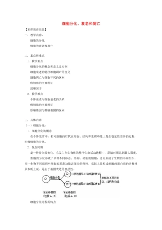 《细胞分化、衰老和凋亡》教案（2）