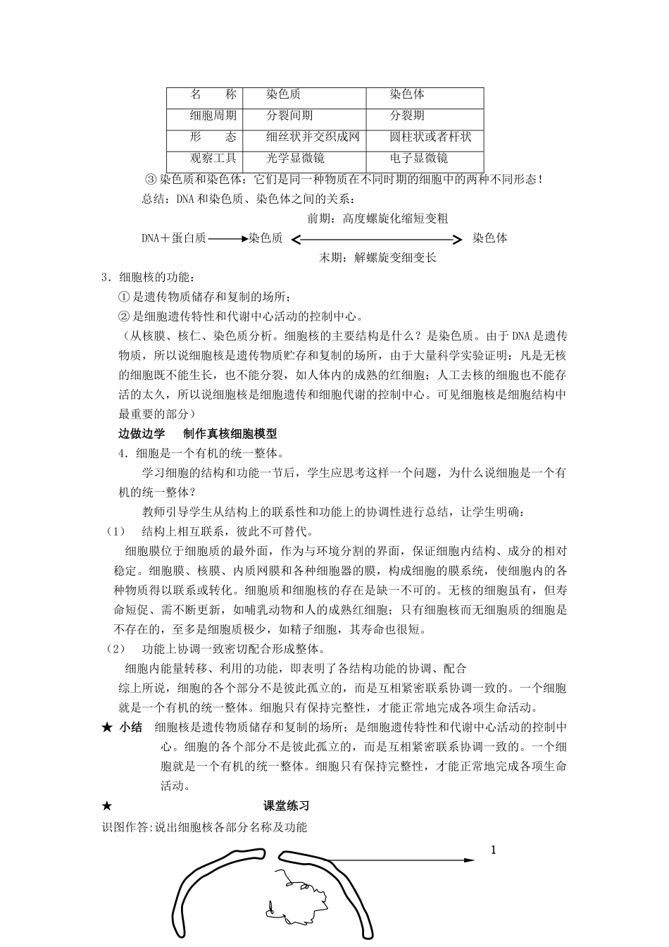 高中生物《细胞核——系统的控制中心》教案9 新人教版必修1_第3页