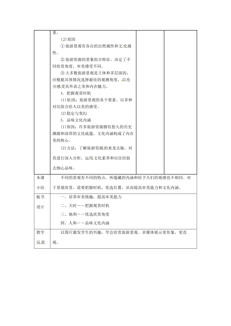 高中地理 第2章 旅游景观的欣赏 2.1 旅游景观欣赏方法教案 湘教版选修3-湘教版高二选修3地理教案_第2页