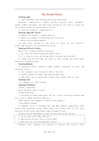 【精品】高一英语上册 nit3 Going places(第二课时)教案 大纲人教版第一册