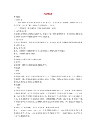 《光合作用》教案（2）